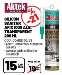 Ambient Silicon sanitar afix 100s alb, transparent Ofertă