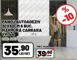 Ambient Panou autoadeziv 30x60cm 6 buc. marmura carrara yp-44 Ofertă