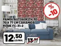 Ambient Panou autoadeziv 3d cărămidă rosie fc-31-2 Ofertă