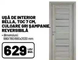 Ambient Uşa de interior bella, toc culoare gri şampanie, reversibilă Ofertă