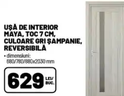 Ambient Uşa de interior maya, toc culoare gri şampanie, reversibilă Ofertă