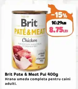 Animax Brit Pate & Meat Pui Ofertă