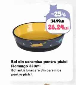 Animax Bol din ceramica pentru pisici Flamingo Ofertă
