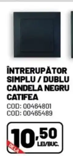 Ambient Întrerupator simplu /dublu candela negru catifea Ofertă