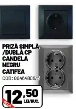 Ambient Priză simplă dubla cp candela negru catifea Ofertă