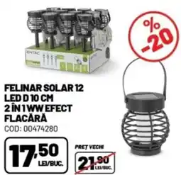 Ambient Felinar solar 12 led d 10 cm 2 în 1ww efect flacără Ofertă