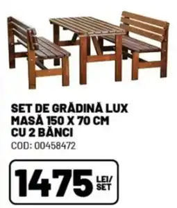 Ambient Set de grădină lux masă cu 2 bănci Ofertă