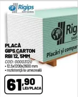 Ambient Placă gips carton rbi 12,5mm Ofertă