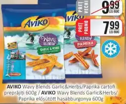 CBA AVIKO Wavy Blends Garlic&Herbs/Paprika cartofi preprăjiți Ofertă