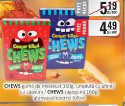 CBA CHEWS gumă de mestecat 160g, umplută cu afine/ cu căpşuni Ofertă