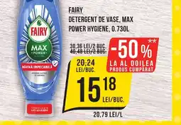 Mega Image Fairy detergent de vase, max power hygiene, 0.730l Ofertă