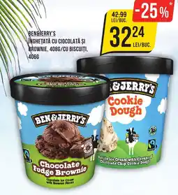 Mega Image BEN&JERRY'S Inghețată cu ciocolată și brownie, cu biscuiti Ofertă
