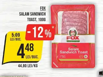 Mega Image FOX Salam sandwich toast Ofertă
