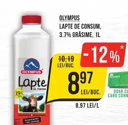 Mega Image OLYMPUS Lapte de consum, 3.7% grăsime Ofertă