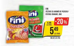 Mega Image FINI Jeleuri cu aromă de piersici/ pepene/banane Ofertă