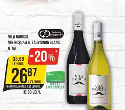Mega Image VILA BABICIU Vin roșu/alb, sauvignon blanc Ofertă