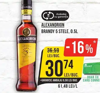 Mega Image ALEXANDRION Brandy 5 stele Ofertă