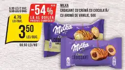 Mega Image MILKA Croasant cu cremă cu ciocolată/ cu aroma de vanilie Ofertă