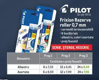 Metro PILOT Frixion Rezerve roller Ofertă