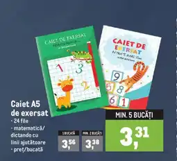 Metro Caiet A5 de exersat Ofertă