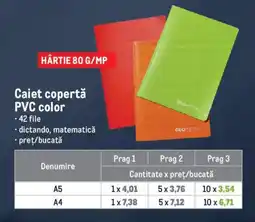 Metro Caiet copertă PVC color Ofertă