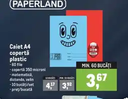 Metro Caiet A4 copertă plastic Ofertă
