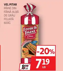 Auchan Vel pitar pâine din făină albă de grâu feliată Ofertă