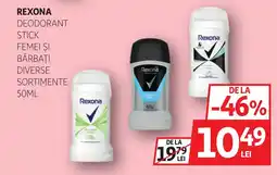 Auchan REXONA Deodorant stick femei și bărbaţi Ofertă