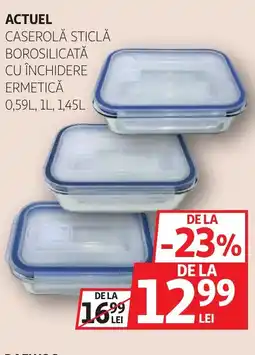 Auchan Actue caserolă sticlă borosilicată cu închidere ermetică Ofertă