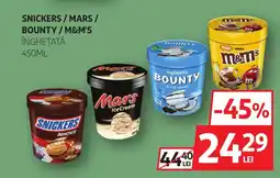 Auchan SNICKERS / MARS / BOUNTY/M&M'S Înghețată Ofertă
