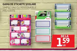 Auchan Gama de etichete școlare Ofertă