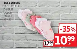 Auchan Set 6 şosete pentru bebe Ofertă