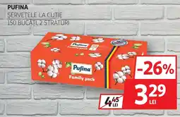Auchan PUFINA Șervețele la cutie Ofertă