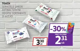 Auchan TOUCH Șervețele umede antibacteriene Ofertă