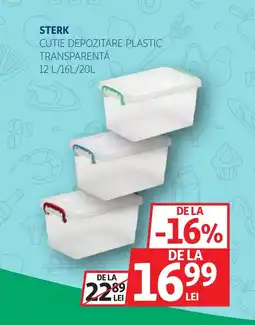 Auchan Sterk cutie depozitare plastic transparentă Ofertă