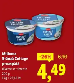 Lidl Milbona Brânză Cottage proaspătă Ofertă