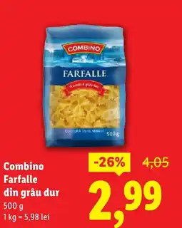 Lidl Combino Farfalle din grâu dur Ofertă