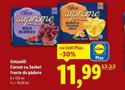 Lidl Gelatelli Cornet cu Sorbet fructe de pădure Ofertă