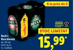 Lidl Beck's Bere blondă Ofertă
