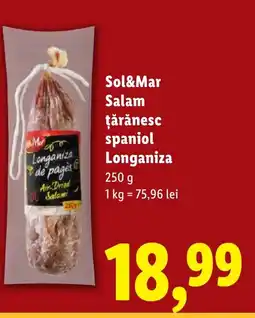 Lidl Sol&Mar Salam ţărănesc spaniol Longaniza Ofertă