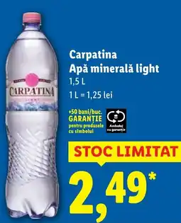 Lidl Carpatina Apă minerală light Ofertă