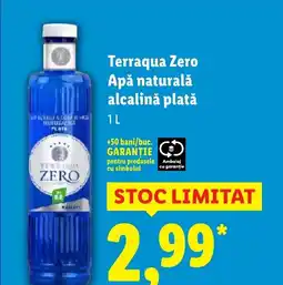 Lidl Terraqua Zero Apă naturală alcalină plată Ofertă