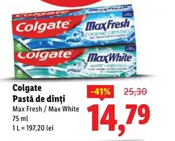 Lidl Colgate Pastă de dinți Max Fresh / Max White Ofertă