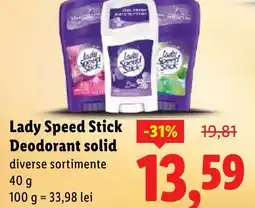 Lidl Lady Speed Stick Deodorant solid Ofertă
