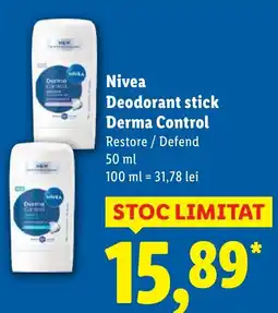 Lidl Nivea Deodorant stick Derma Control Ofertă