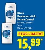Lidl Nivea Deodorant stick Derma Control Ofertă