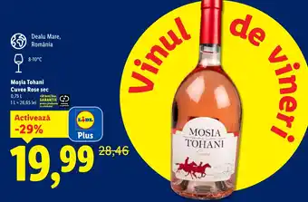 Lidl Moşia Tohani Cuvee Rose sec Ofertă