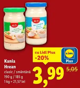 Lidl Kania Hrean clasic / smântână Ofertă
