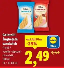 Lidl Gelatelli Îngheţată sandwich Ofertă