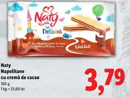 Lidl Naty Napolitane cu cremă de cacao Ofertă